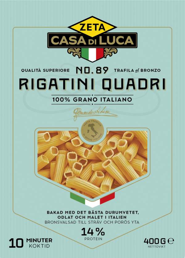 Pasta Rigatini Quadri
