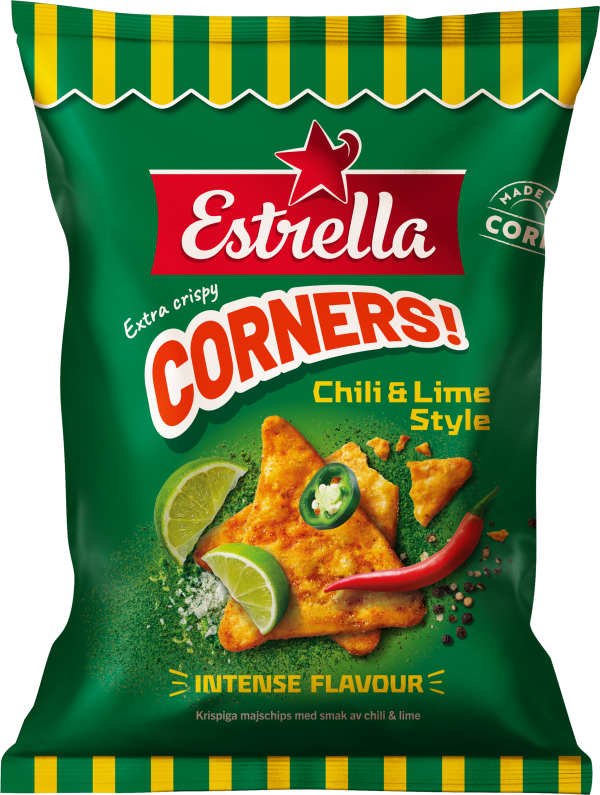 Majssnacks Corners Chili & Lime Style