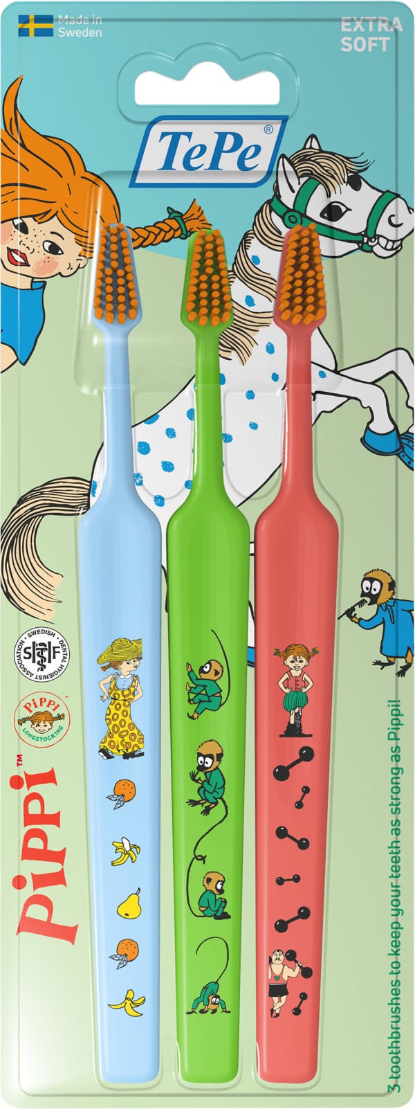 Tandborstar Pippi 3-pack