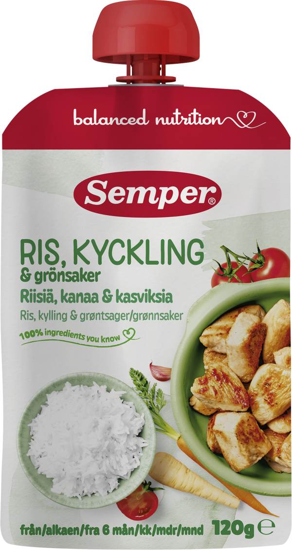 Barnmat Ris, kyckling & grönsaker 6 Mån