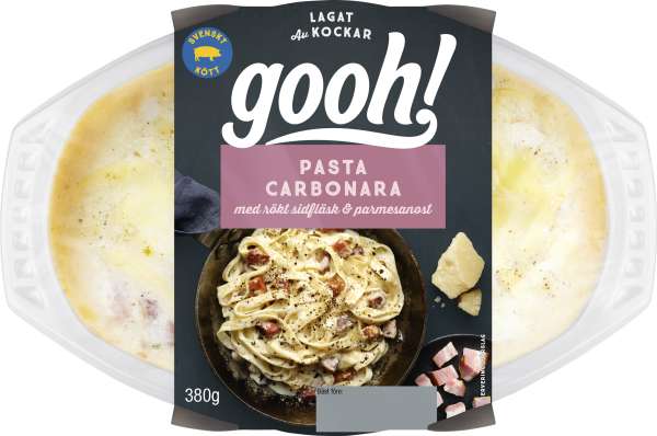Pasta carbonara med rökt sidfläsk
