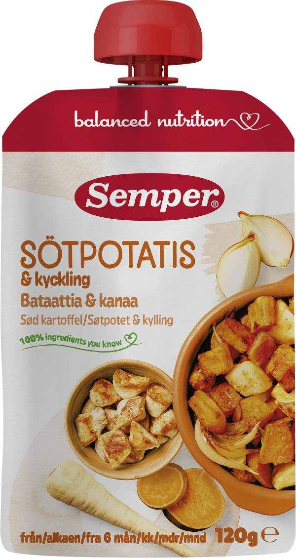 Sötpotatis & kyckling 6 Mån