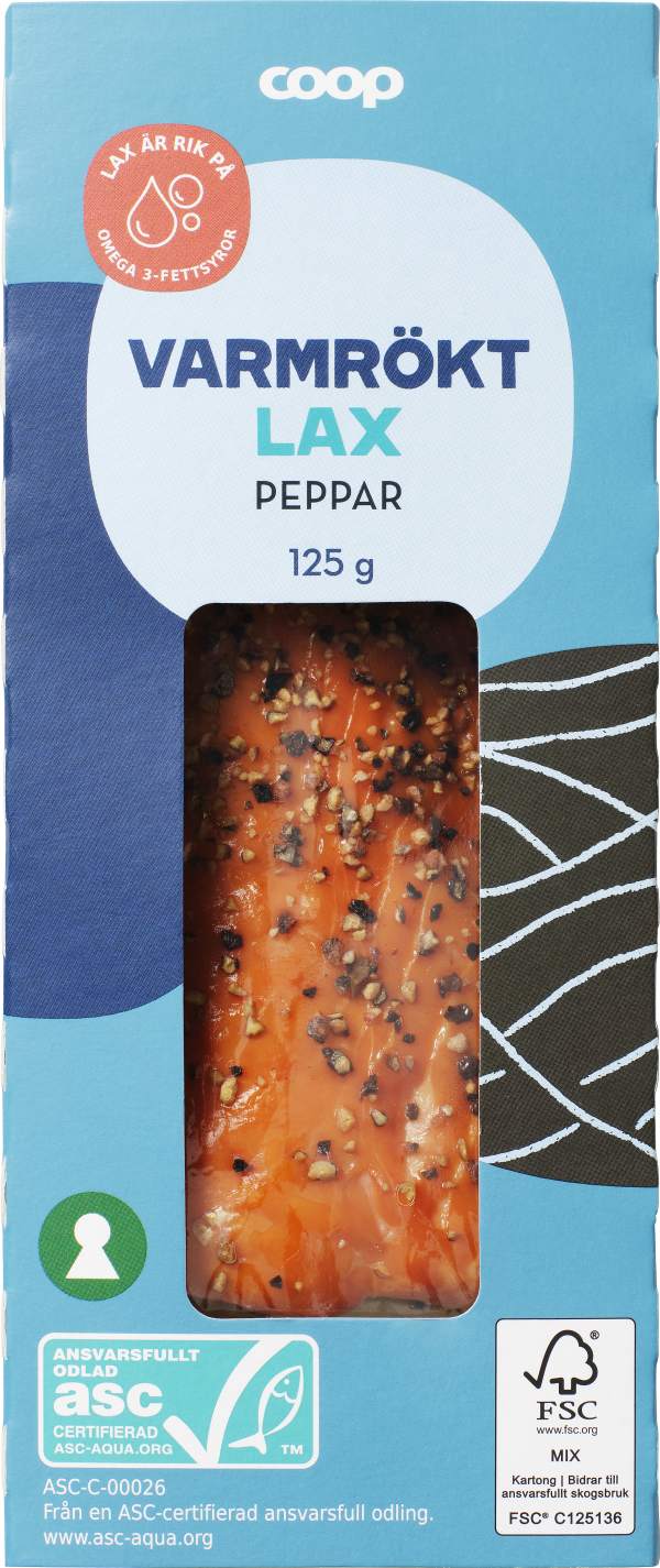 Varmrökt lax Peppar