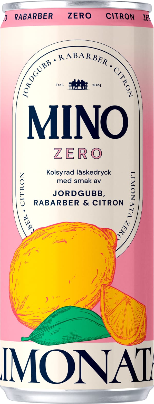 Läsk Zero Jordgubb, rabarber & citron