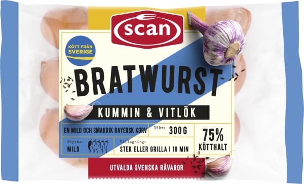 Bratwurst Kummin & vitlök