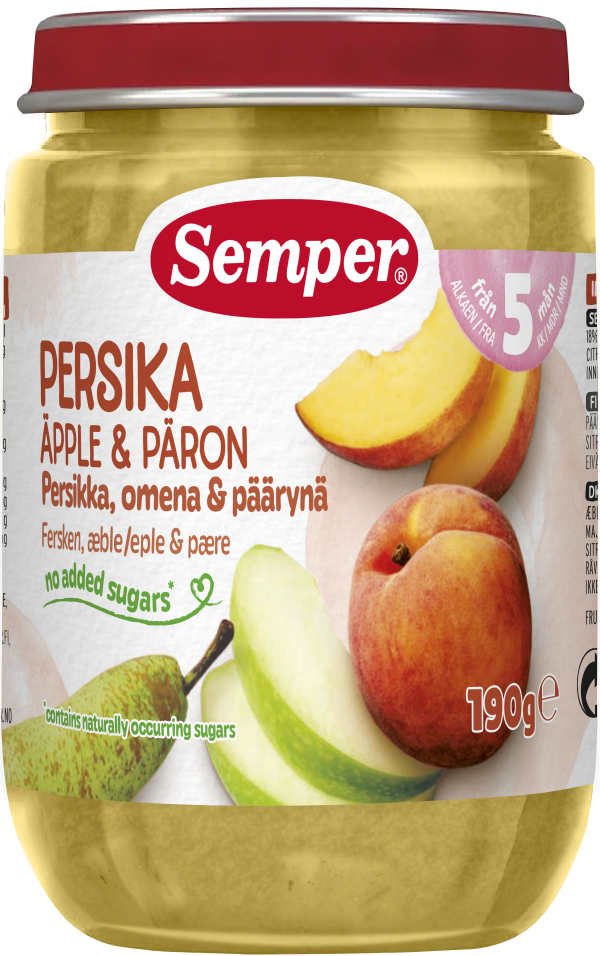 Puré Persika & päron 5 Mån