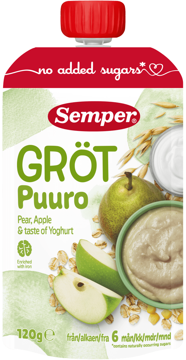 Grötklämmis Yoghurt, äpple & päron 6 Mån