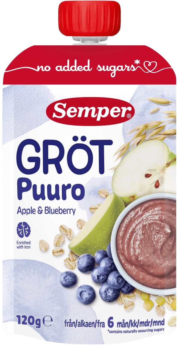 Grötklämmis Blåbär & äpple 6 Mån