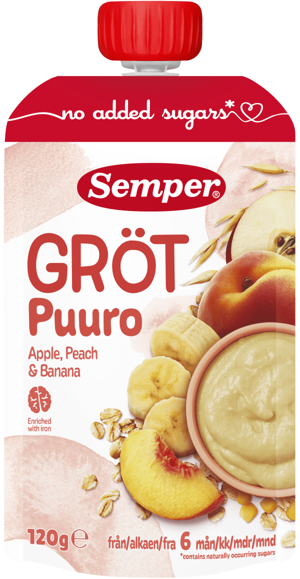 Grötklämmis Äpple & persika 6 Mån