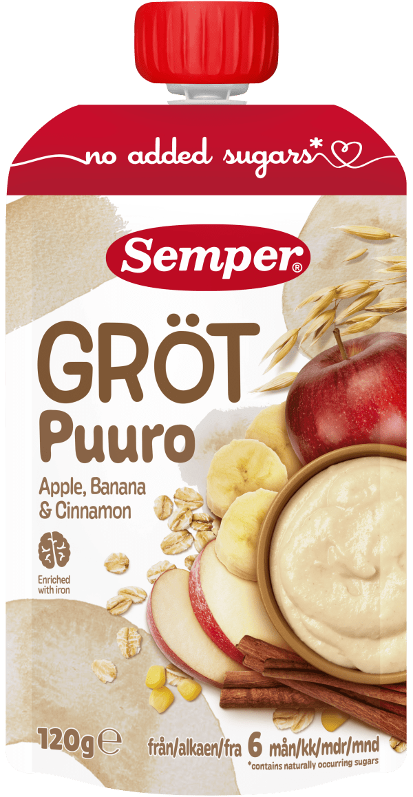 Grötklämmis Äpple, banan & kanel 6 Mån