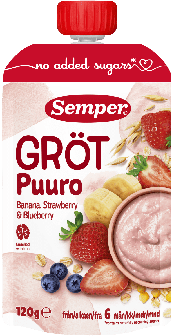 Grötklämmis Jordgubb & banan 6 Mån
