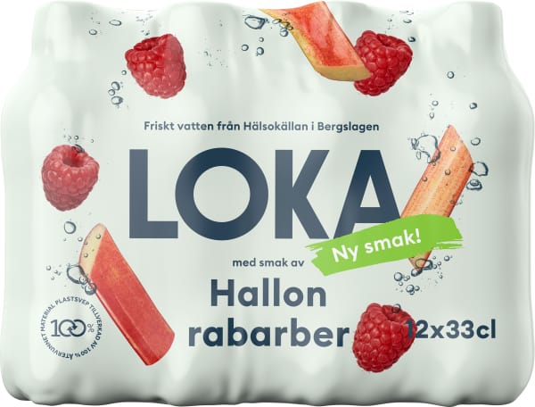 Kolsyrat vatten Hallon & rabarber 12-pack