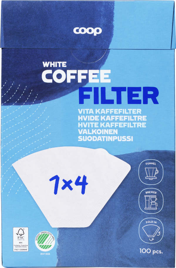 Kaffefilter Vit 1x4 100-pack