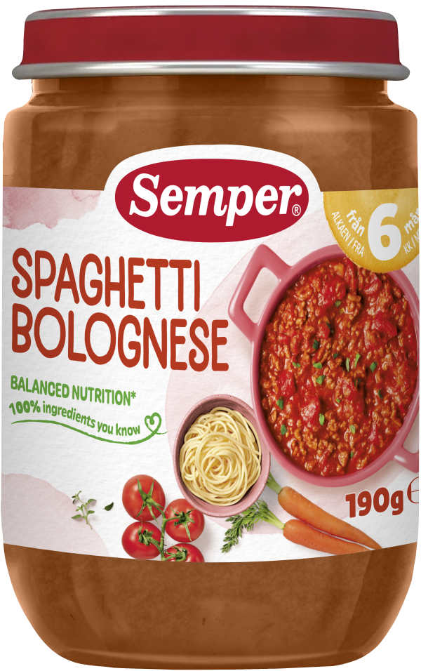 Barnmat Spaghetti bolognese 6 Mån