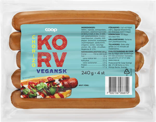 Chorizo Vegansk