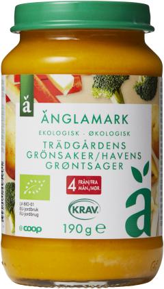 Barnmat Trädgårdens grönsaker 4 Mån Eko