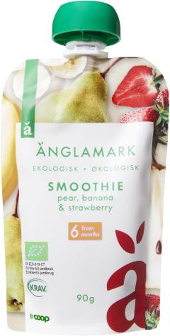 Smoothie Päron, banan & jordgubb 6 Mån Eko