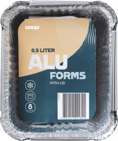 Aluminiumform med lock 8-pack