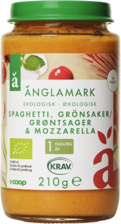 Barnmat Spaghetti, grönsaker & mozzarella 12 Mån Eko