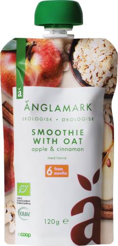 Smoothie med havre, äpple & kanel 6 mån Eko