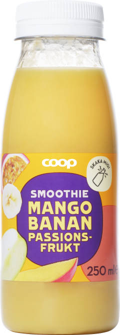 Smoothie Mango, banan & passionsfrukt