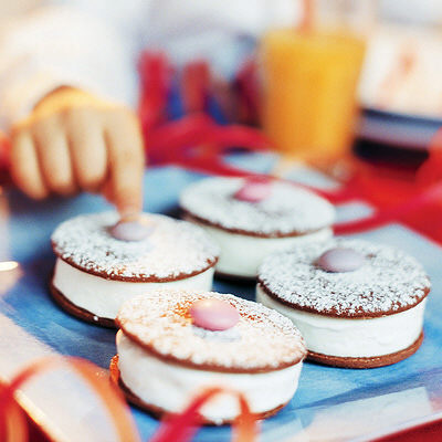 Chokladsandwich med glass