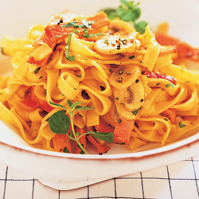 Pasta med champinjoner