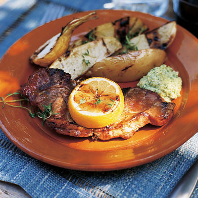 Citron- och timjangrillad fläskkarré