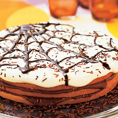 Halloweentårta med spindelnät