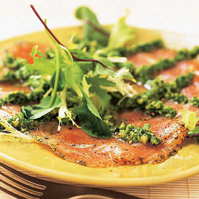 Gravad lax med dillpesto