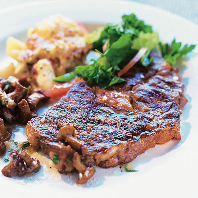 Entrecôte med svartrotsgratäng