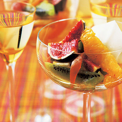 Marinerad frukt med mascarponecrème
