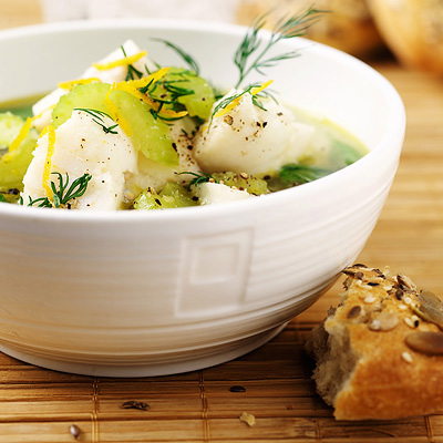 Fisksoppa med apelsinsmak