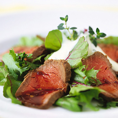 Helstekt oxfilé med het sojasås