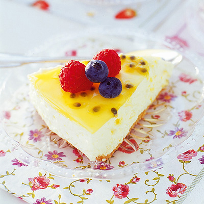 Citroncheesecake med passionsfrukt