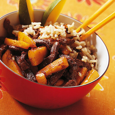 Wokad biff med mango