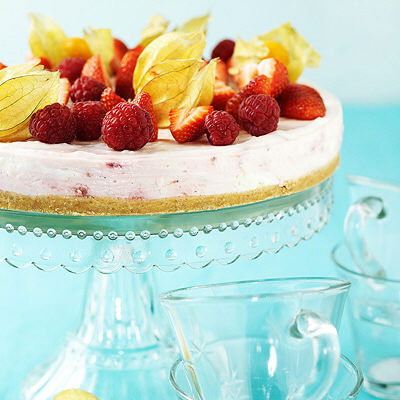No bake cheesecake med bär