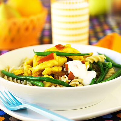 Kycklingcurry med pasta