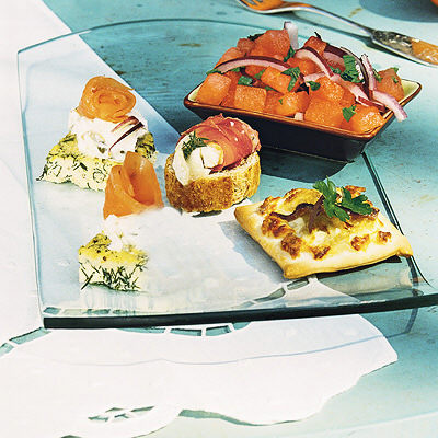 Pinchos med getost och skinka