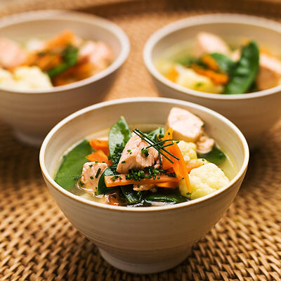 Pot-au-feu med lax