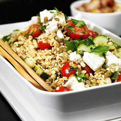 Matvetesallad med fetaost och pumpakärnor