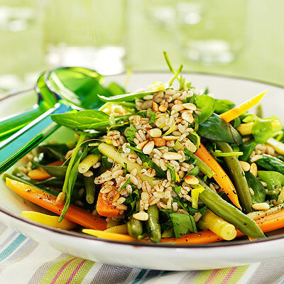 Korngrynssallad med vax- och brytbönor