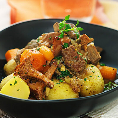 Köttgryta med kantareller