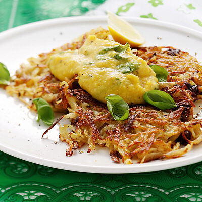 Italienska rårakor på mandelpotatis med citruskräm