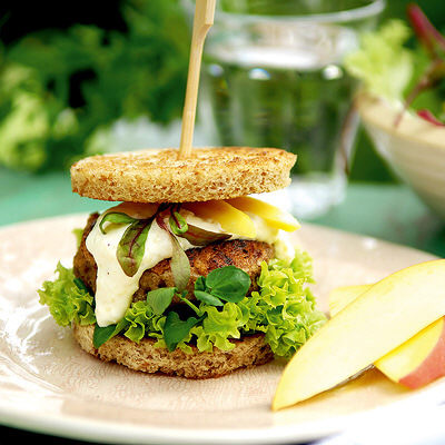 Kycklingburgare med mangodressing