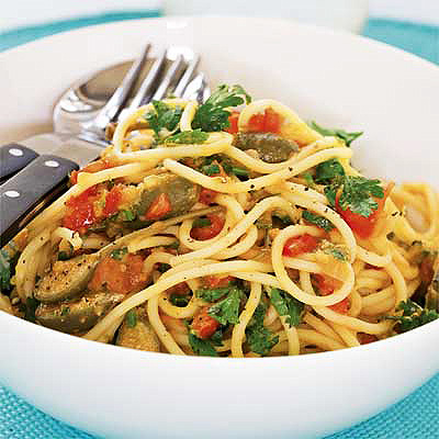 Pasta puttanesca med sardeller