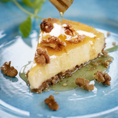 Cheesecake i ugn med vaniljhonung