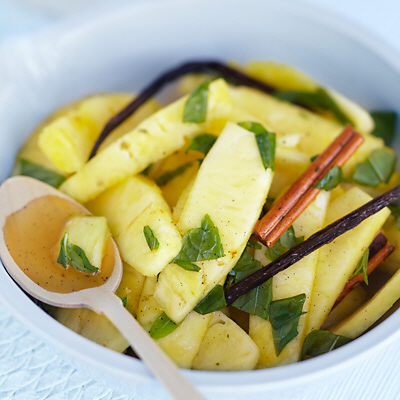 Ananas med citron och vanilj