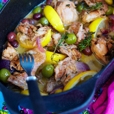 Citronkokt kyckling med smak av Grekland