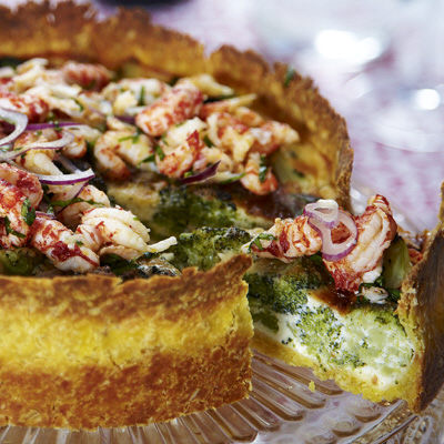 Broccolipaj med kräftor